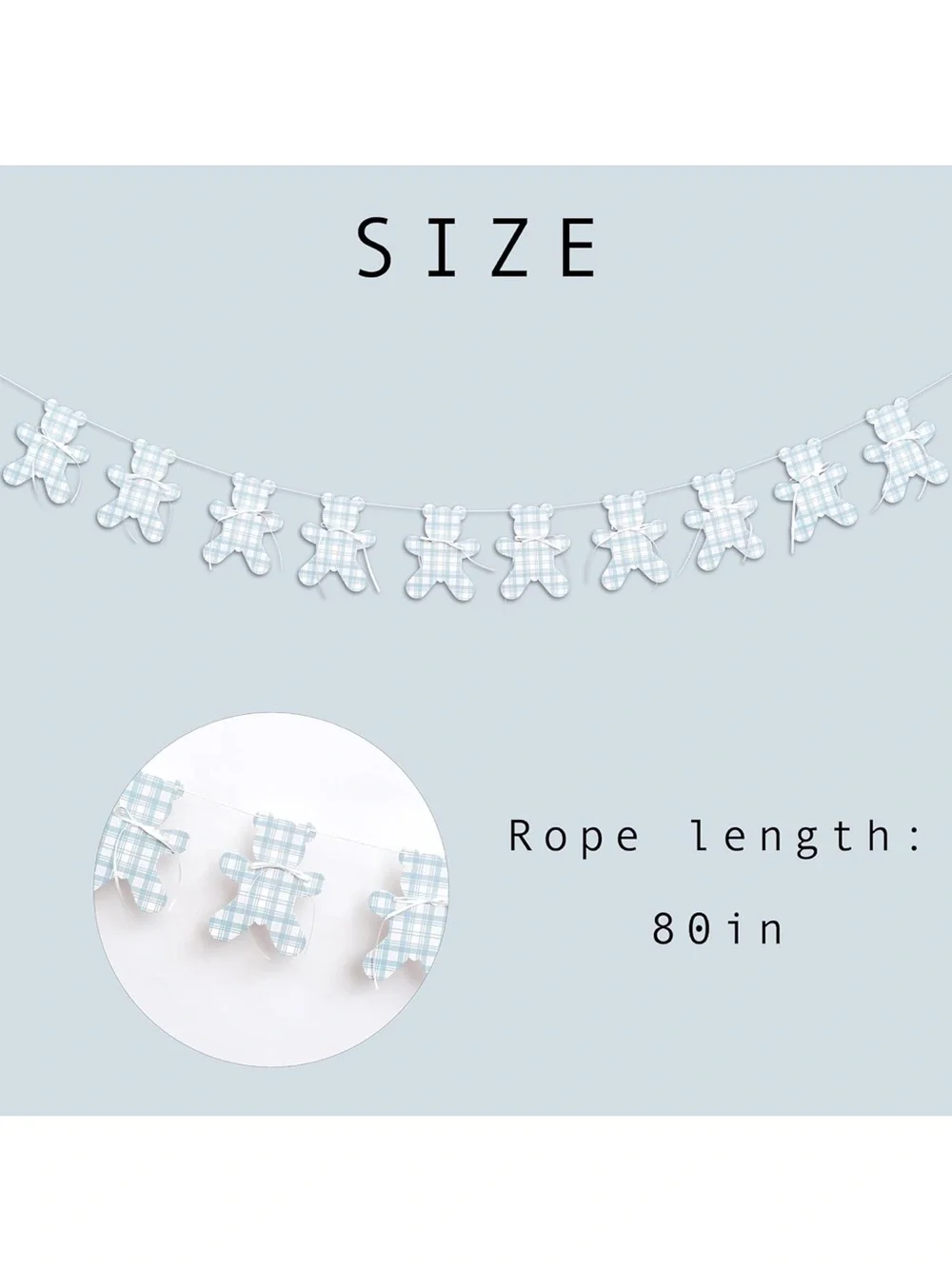 Blue & White Baby Boy Backdrop and Gingham Bears Banner
